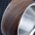 انگشتر ترکیبی نقره و چوب گردو