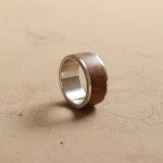 انگشتر ترکیبی نقره و چوب زیتون