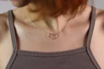 گردنبند نقره مینیمال جفت حلقه متصل - تصویر 3