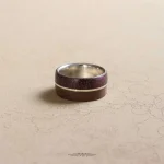 انگشتر نقره و چوب گردو و پرپل هارت