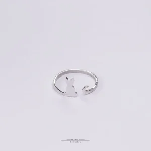 انگشتر نقره گربه