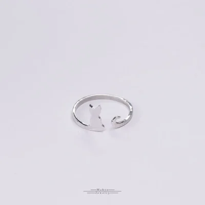 انگشتر نقره گربه
