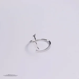 انگشتر نقره دم نهنگ مینیمال