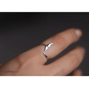 انگشتر نقره دم نهنگ مینیمال