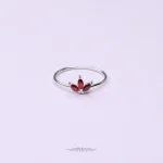 انگشتر نقره گل 3 پر R0225 - تصویر 4