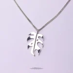 گردنبند نقره گیاه برگ انجیری